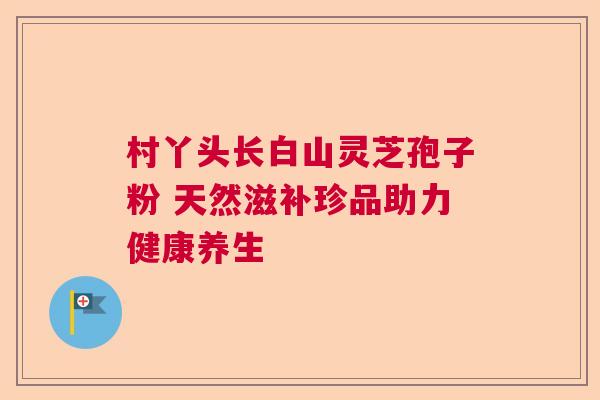 村丫头长白山灵芝孢子粉 天然滋补珍品助力健康养生
