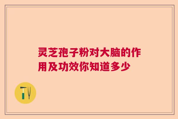 灵芝孢子粉对大脑的作用及功效你知道多少
