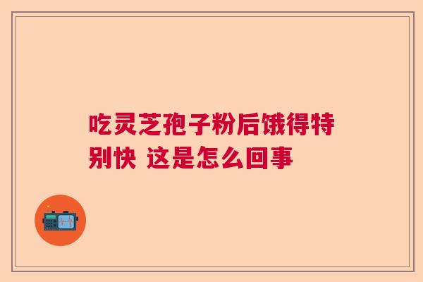 吃灵芝孢子粉后饿得特别快 这是怎么回事