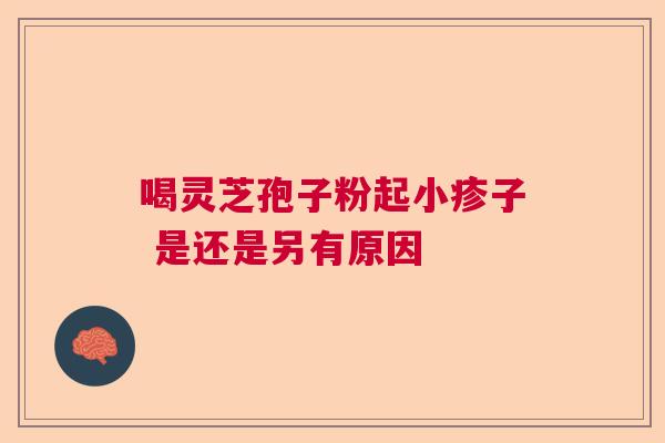 喝灵芝孢子粉起小疹子 是还是另有原因