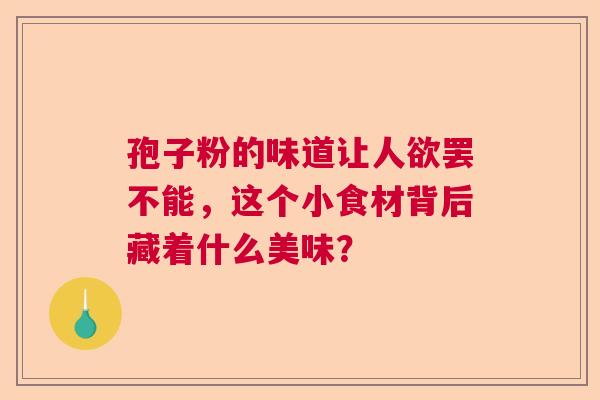 孢子粉的味道让人欲罢不能，这个小食材背后藏着什么美味？