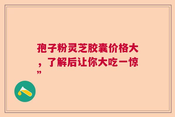 孢子粉灵芝胶囊价格大，了解后让你大吃一惊”