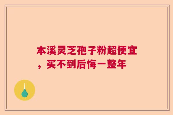 本溪灵芝孢子粉超便宜，买不到后悔一整年