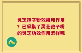 灵芝孢子粉效果和作用？已采集了灵芝孢子粉的灵芝功效作用怎样呢
