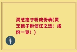 灵芝孢子粉成份表(灵芝孢子粉信任之选：成份一览！)