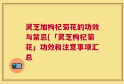 灵芝加枸杞菊花的功效与禁忌(「灵芝枸杞菊花」功效和注意事项汇总