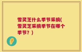 雪灵芝什么季节采摘(雪灵芝采摘季节在哪个季节？)