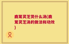 鹿茸灵芝煲什么汤(鹿茸灵芝汤的做法和功效)