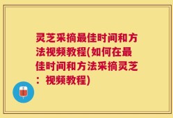 灵芝采摘最佳时间和方法视频教程(如何在最佳时间和方法采摘灵芝：视频教程)