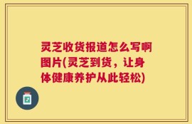 灵芝收货报道怎么写啊图片(灵芝到货，让身体健康养护从此轻松)