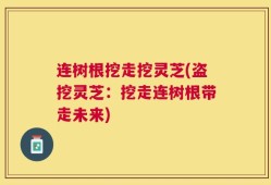 连树根挖走挖灵芝(盗挖灵芝：挖走连树根带走未来)