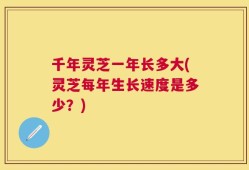 千年灵芝一年长多大(灵芝每年生长速度是多少？)