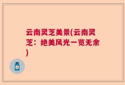 云南灵芝美景(云南灵芝：绝美风光一览无余)