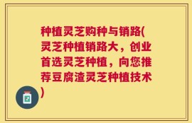 种植灵芝购种与销路(灵芝种植销路大，创业首选灵芝种植，向您推荐豆腐渣灵芝种植技术)