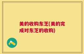 美的收购东芝(美的完成对东芝的收购)