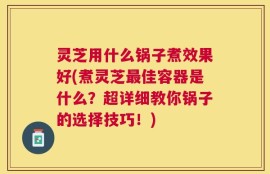 灵芝用什么锅子煮效果好(煮灵芝最佳容器是什么？超详细教你锅子的选择技巧！)