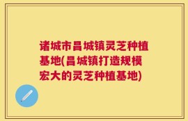 诸城市昌城镇灵芝种植基地(昌城镇打造规模宏大的灵芝种植基地)