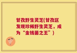 甘孜野生灵芝(甘孜区发现珍稀野生灵芝，成为“金钱菌之王”)