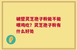 破壁灵芝孢子粉能不能喂鸡吃？灵芝孢子粉有什么好处