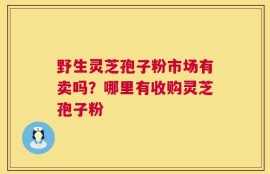 野生灵芝孢子粉市场有卖吗？哪里有收购灵芝孢子粉