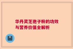 华丹灵芝孢子粉的功效与营养价值全解析