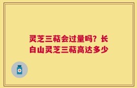 灵芝三萜会过量吗？长白山灵芝三萜高达多少