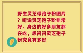 野生灵芝带孢子粉图片？听说灵芝孢子粉非常好，身边的好多朋友都在吃，想问问灵芝孢子粉究竟有多好