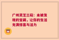 广州灵芝三萜：未被发现的宝藏，让你的生活充满惊喜与活力
