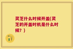 灵芝什么时候开盖(灵芝的开盖时机是什么时候？)