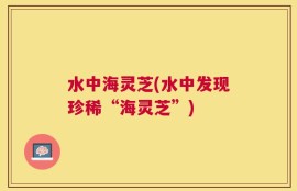 水中海灵芝(水中发现珍稀“海灵芝”)