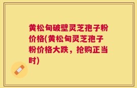 黄松甸破壁灵芝孢子粉价格(黄松甸灵芝孢子粉价格大跌，抢购正当时)