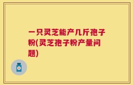 一只灵芝能产几斤孢子粉(灵芝孢子粉产量问题)