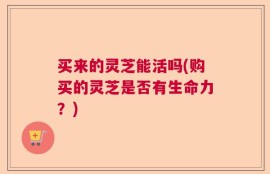买来的灵芝能活吗(购买的灵芝是否有生命力？)