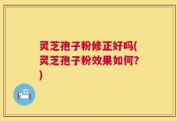 灵芝孢子粉修正好吗(灵芝孢子粉效果如何？)