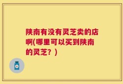 陕南有没有灵芝卖的店啊(哪里可以买到陕南的灵芝？)