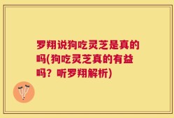 罗翔说狗吃灵芝是真的吗(狗吃灵芝真的有益吗？听罗翔解析)
