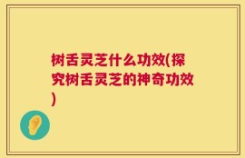 树舌灵芝什么功效(探究树舌灵芝的神奇功效)