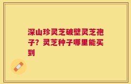 深山珍灵芝破壁灵芝孢子？灵芝种子哪里能买到