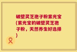 破壁灵芝孢子粉紫光宝(紫光宝的破壁灵芝孢子粉，天然养生好选择)