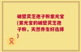 破壁灵芝孢子粉紫光宝(紫光宝的破壁灵芝孢子粉，天然养生好选择)