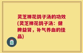 灵芝禅花鸽子汤的功效(灵芝禅花鸽子汤：健脾益肾，补气养血的佳品)