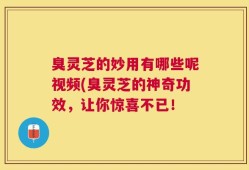 臭灵芝的妙用有哪些呢视频(臭灵芝的神奇功效，让你惊喜不已！