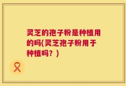 灵芝的孢子粉是种植用的吗(灵芝孢子粉用于种植吗？)