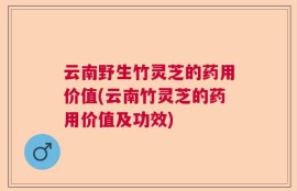 云南野生竹灵芝的药用价值(云南竹灵芝的药用价值及功效)