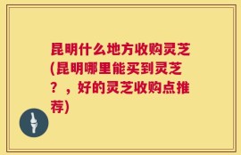 昆明什么地方收购灵芝(昆明哪里能买到灵芝？，好的灵芝收购点推荐)