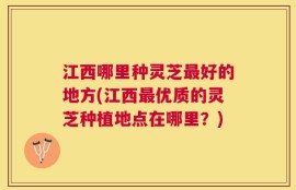 江西哪里种灵芝最好的地方(江西最优质的灵芝种植地点在哪里？)