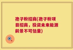 孢子粉招商(孢子粉项目招商，投资未来能源前景不可估量)