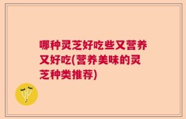 哪种灵芝好吃些又营养又好吃(营养美味的灵芝种类推荐)