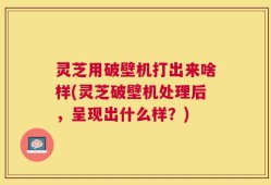 灵芝用破壁机打出来啥样(灵芝破壁机处理后，呈现出什么样？)