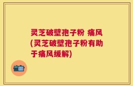 灵芝破壁孢子粉 痛风(灵芝破壁孢子粉有助于痛风缓解)